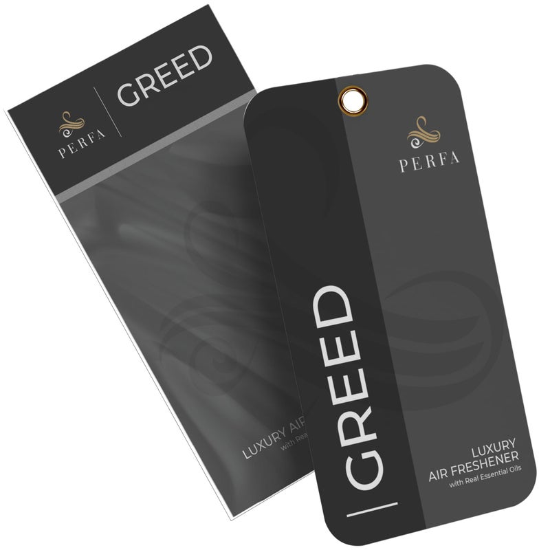 Perfa Greed Disposable Card Freshener for Men | Car Scents Air Freshener with Greed Fragrance | Strong Car Perfume Air Freshener with Odour Eliminating Technology | Greed by Perfa - Image 2